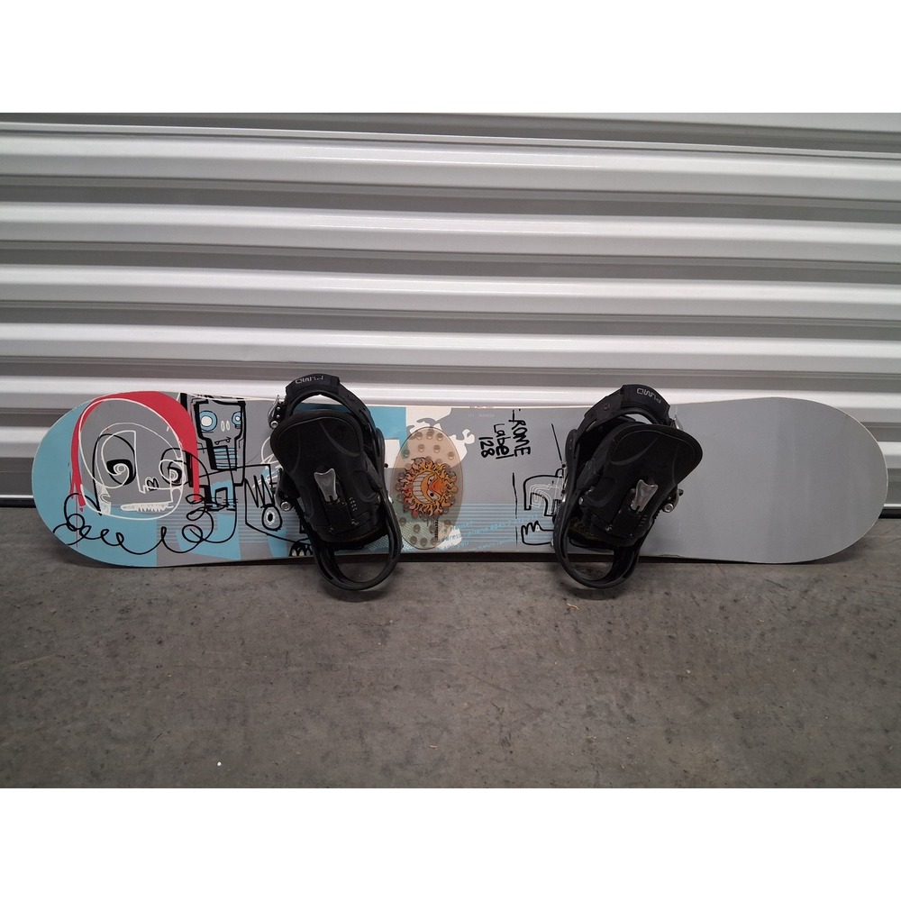 Rome Label 128 cm Youth Snowboard with Flow FLMD Bindings Burton Sz S bindings
